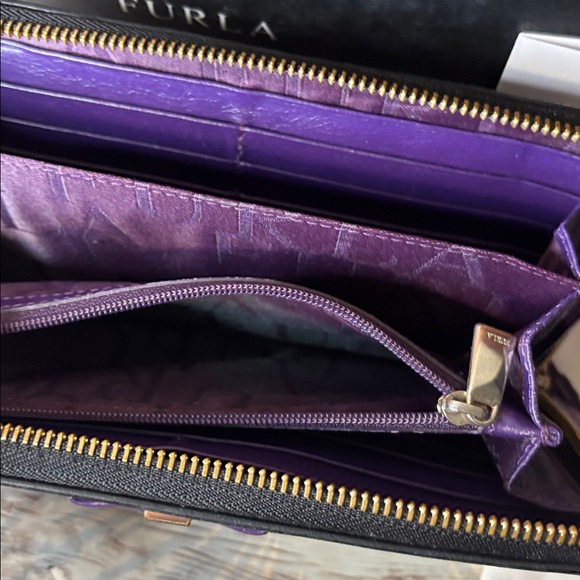 Furla Black Wallet with Purple Accent - Picture 11 of 12